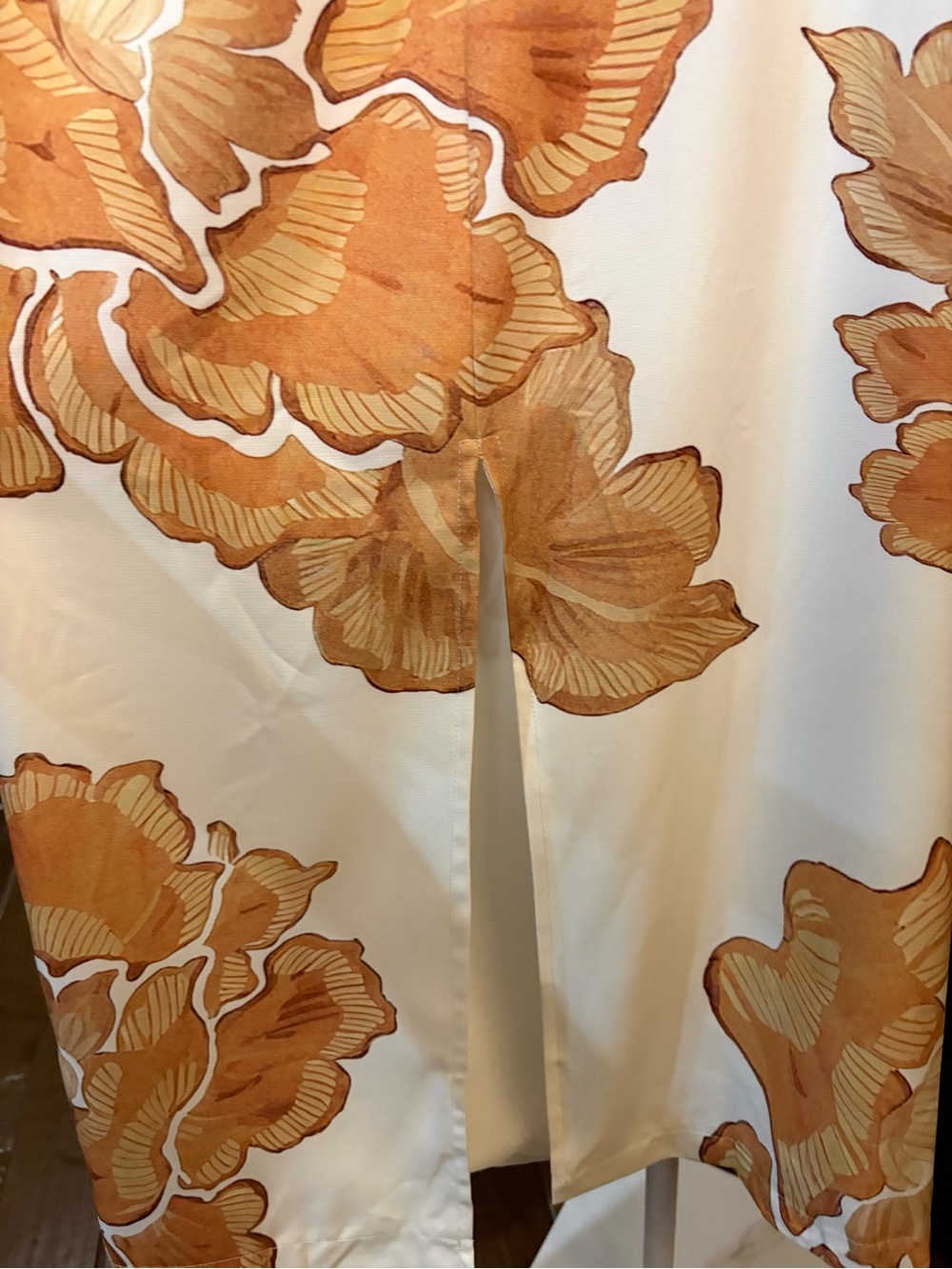 Cream & Orange Floral Strapless Dress - Picture 7 of 9